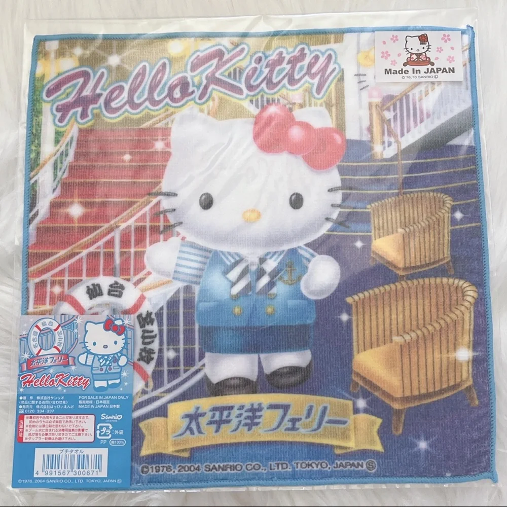 NEW Hello Hello Kitty Mini Hand Towel Sanrio Japan 2001 Gotochi Taiheiyo